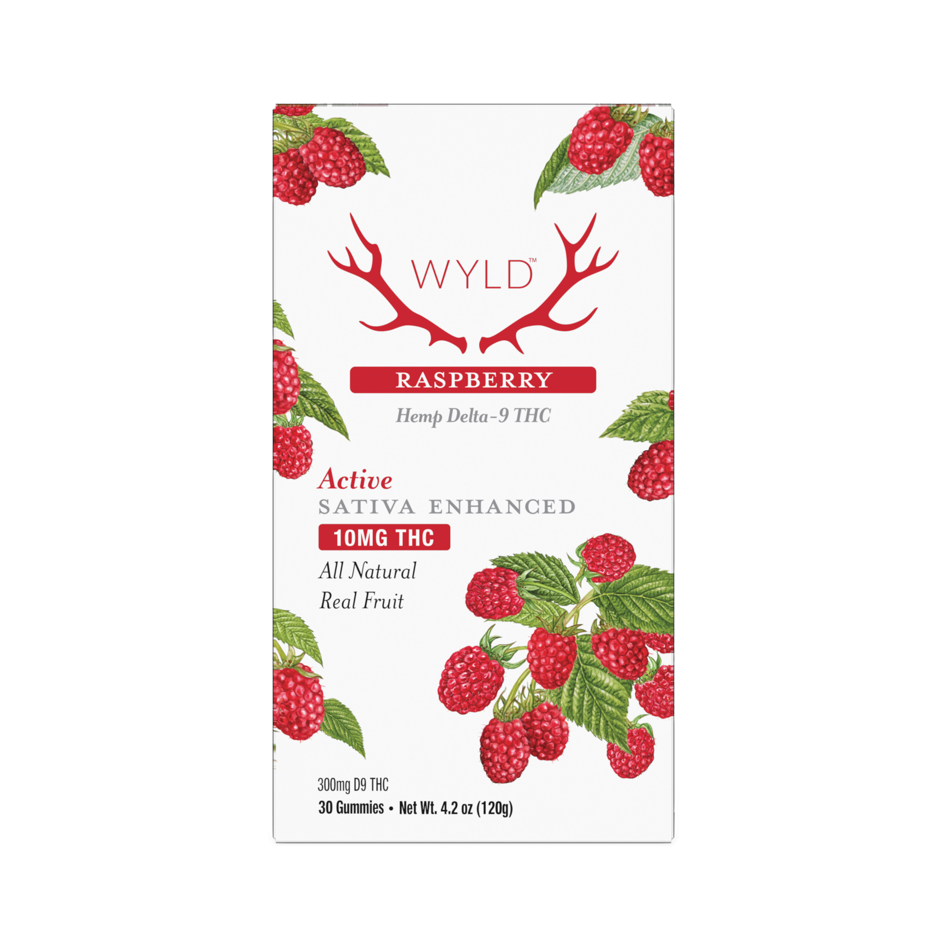 WYLD - Hemp Gummies | Raspberry | Active | Sativa | 30ct | 300mg